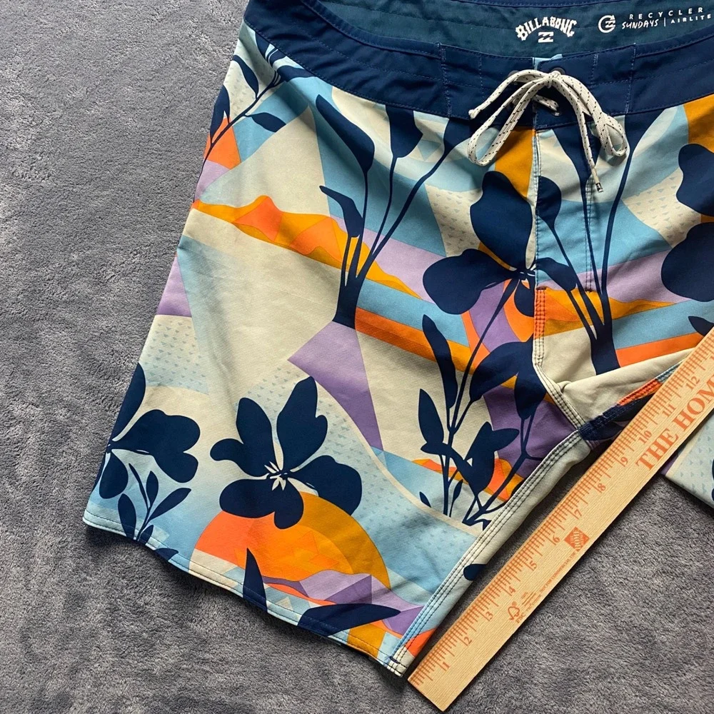 Billabong Board Shorts Mens 36 Recycler Sundays Airlite Floral Blue Swim Trunks
